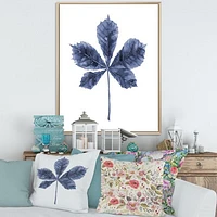 Navy Blue Chestnut Leaf  Wall Art