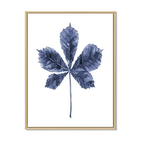 Navy Blue Chestnut Leaf  Wall Art