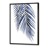 Toile « Blue Palm Leaves Abstract Tropical Branches »