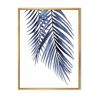 Toile « Blue Palm Leaves Abstract Tropical Branches »