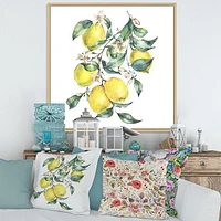 Branch of Yellow Lemons and Leaves I  Wall Art