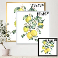 Branch of Yellow Lemons and Leaves I  Wall Art