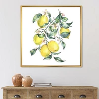 Toile « Branch of Yellow Lemons and Leaves I