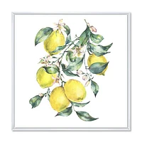 Toile « Branch of Yellow Lemons and Leaves I