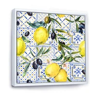 Toile « Lemon Ornament on Blue al Pattern III