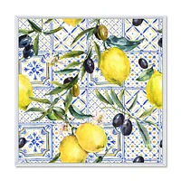 Toile « Lemon Ornament on Blue al Pattern III