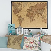 Ancient Map of The World III Canvas Wall Art