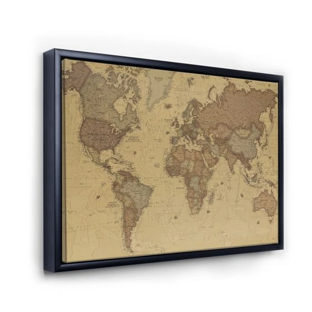 Ancient Map of The World III Canvas Wall Art