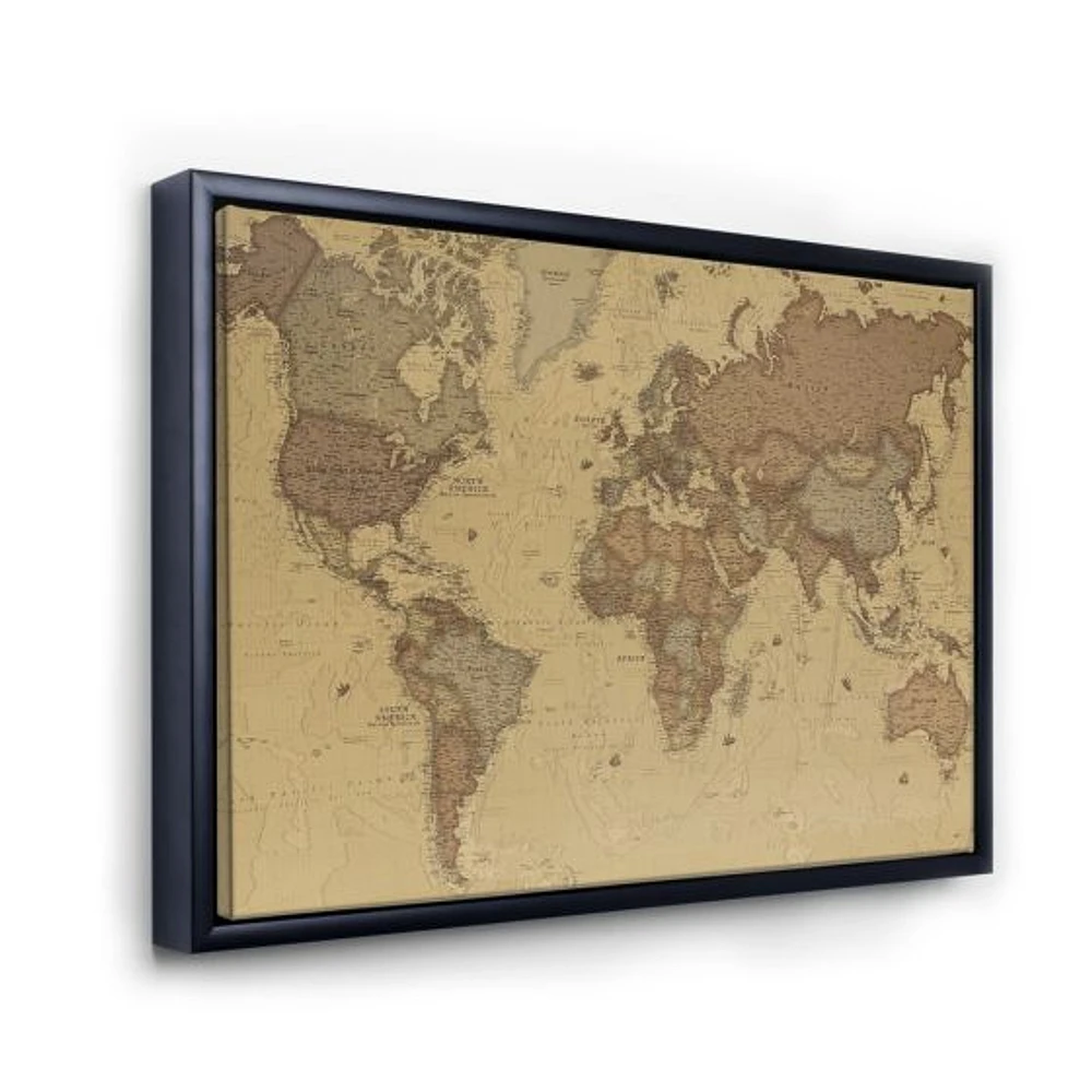 Ancient Map of The World III Canvas Wall Art