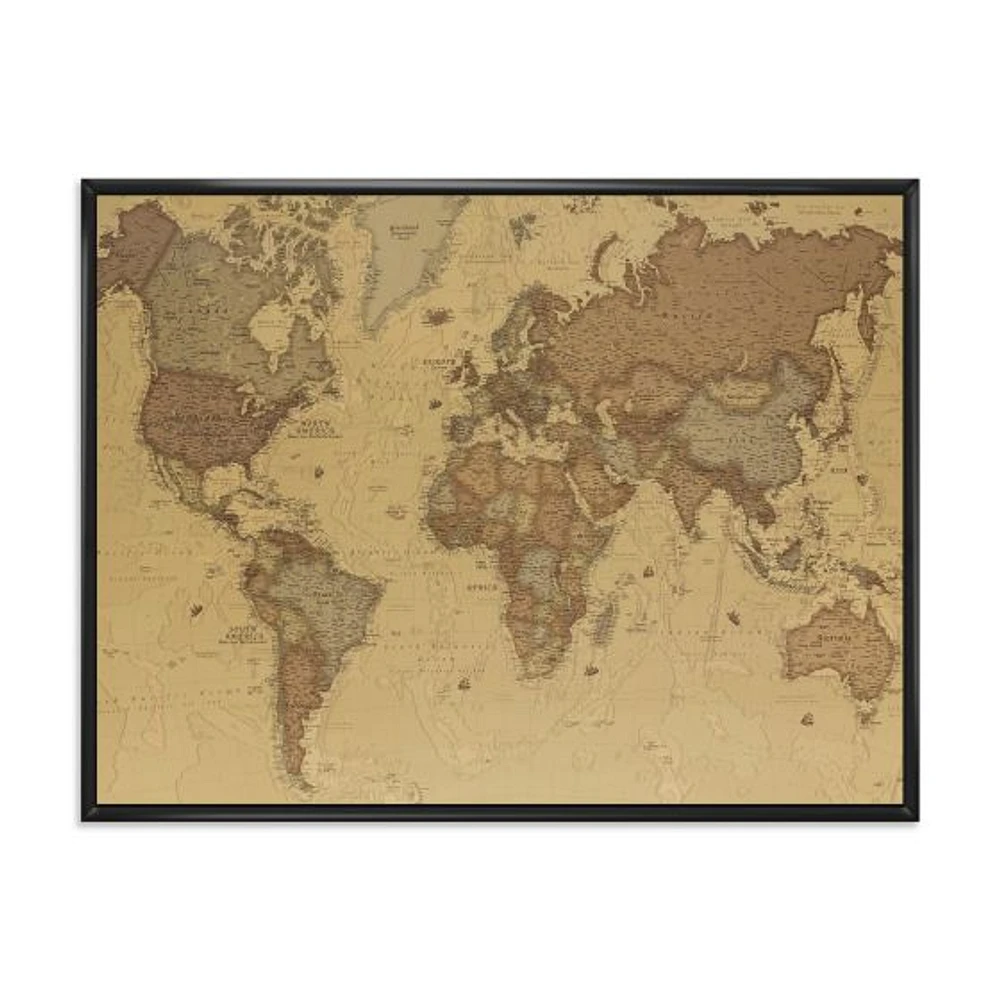 Ancient Map of The World III Canvas Wall Art