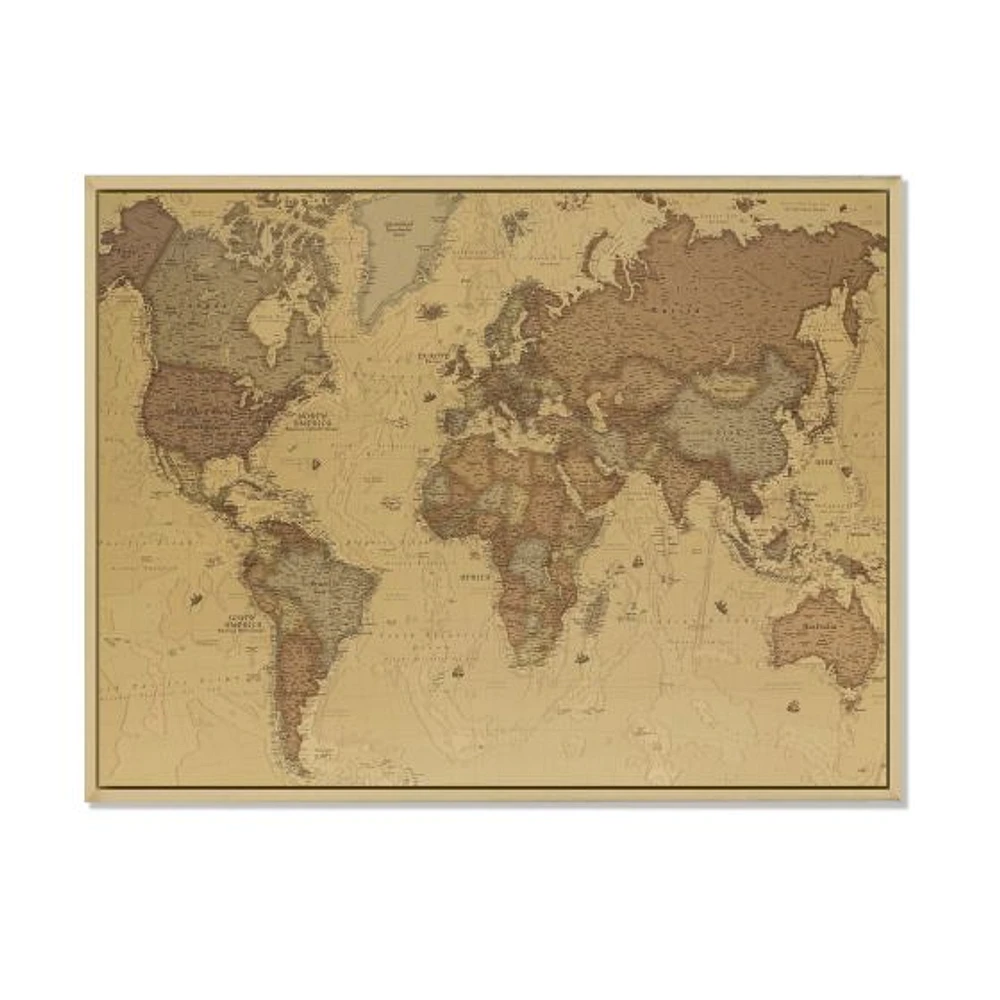 Ancient Map of The World III Canvas Wall Art