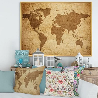 Ancient Map of The World V Canvas Wall Art