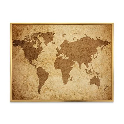 Ancient Map of The World V Canvas Wall Art