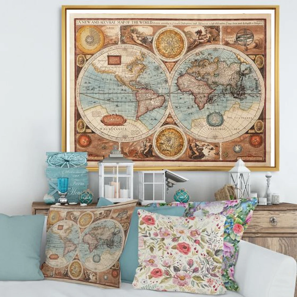 Ancient Map of The World VIII Wall Art