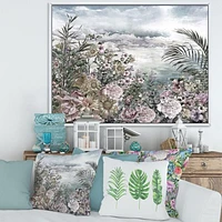 Toile « Retro Flowers by The Sea Side