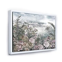 Retro Flowers by The Sea Side  Wall Art