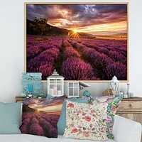 Toile « Sunrise & Dramatic Clouds Over Lavender Field IV