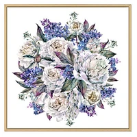 Bouquet Peonies White and Blue  Wall Art