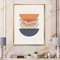 Abstract Sun & Moon Geometrics Blue Orange  Wall Art