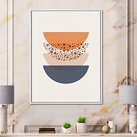 Abstract Sun & Moon Geometrics Blue Orange  Wall Art