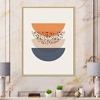 Abstract Sun & Moon Geometrics Blue Orange  Wall Art