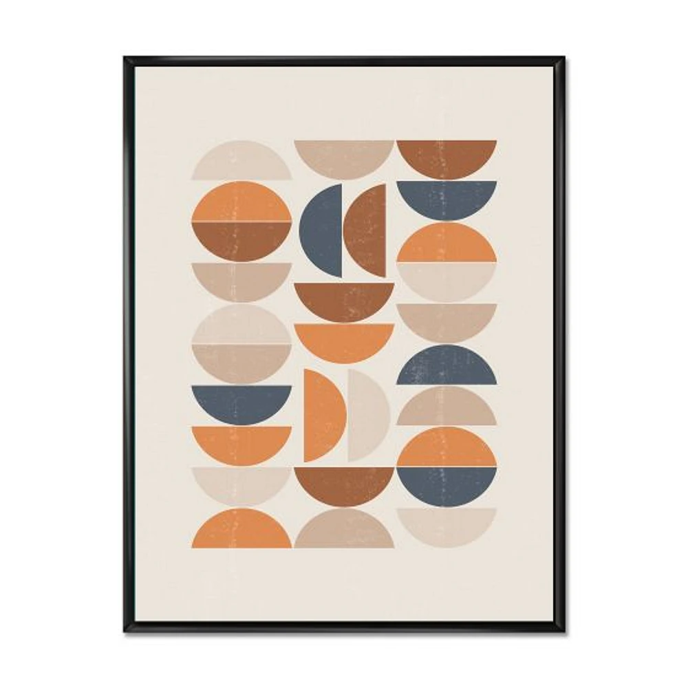 Toile « Abstract Sun and Moon S Blue Orange »