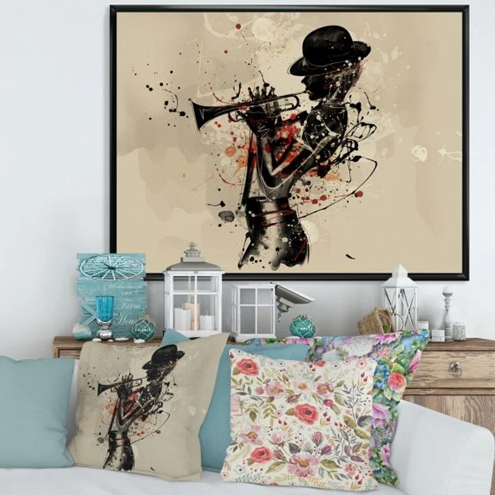 Toile « Woman Playing Jazz Trumpet