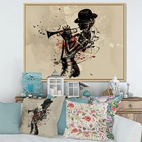 Woman Playing Jazz Trumpet  Wall Art