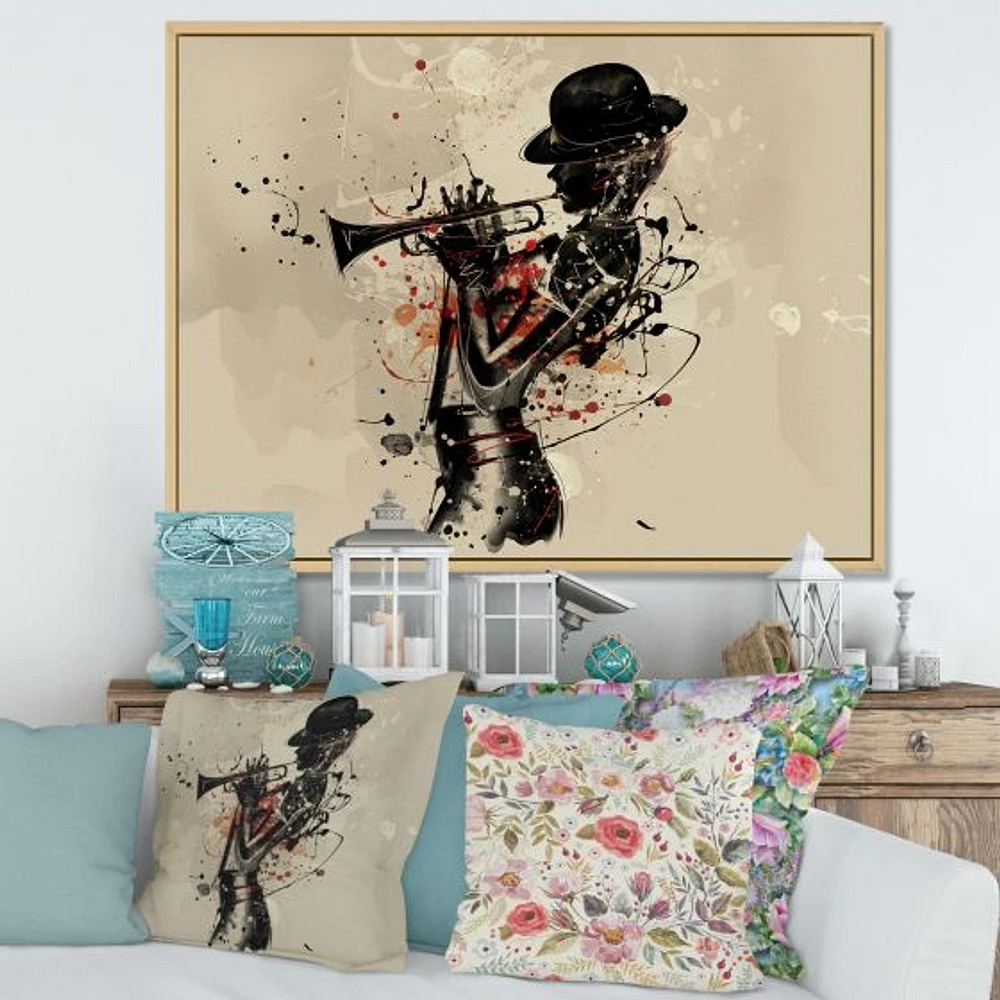 Woman Playing Jazz Trumpet  Wall Art