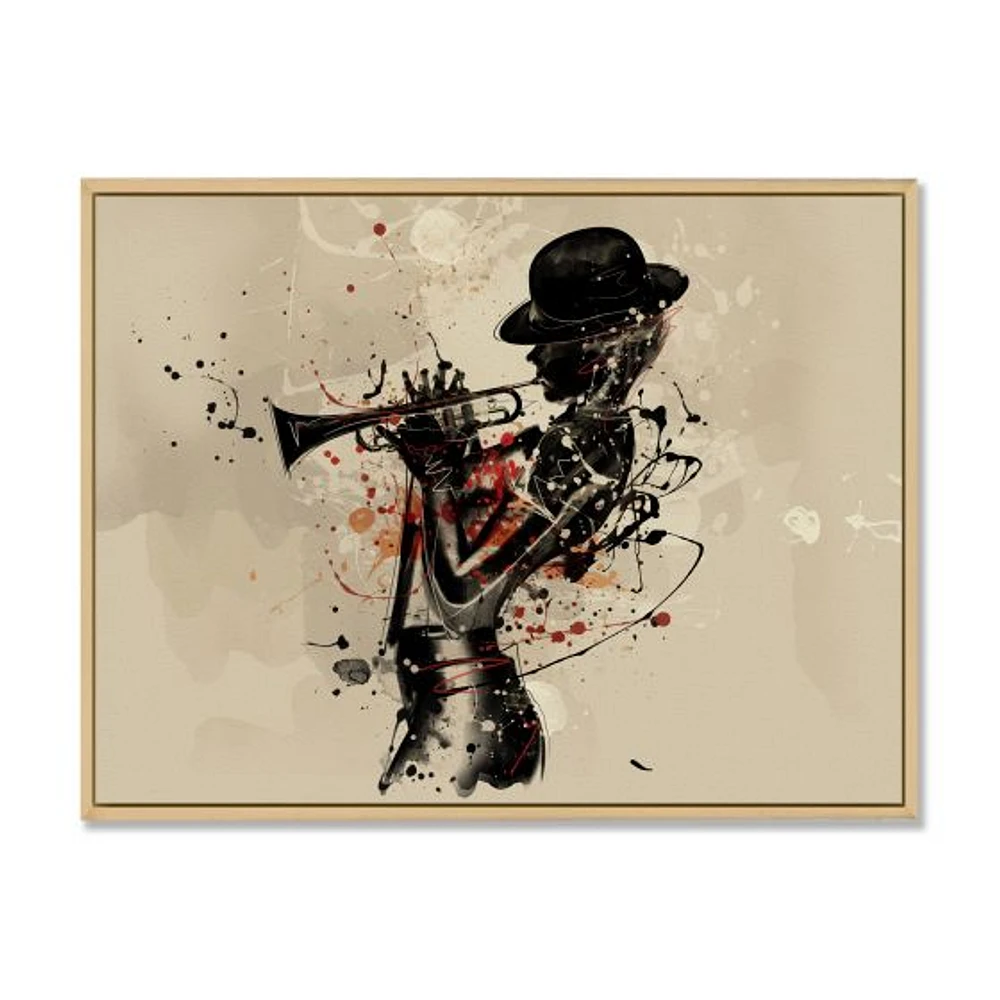 Woman Playing Jazz Trumpet  Wall Art