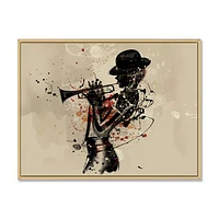 Woman Playing Jazz Trumpet  Wall Art