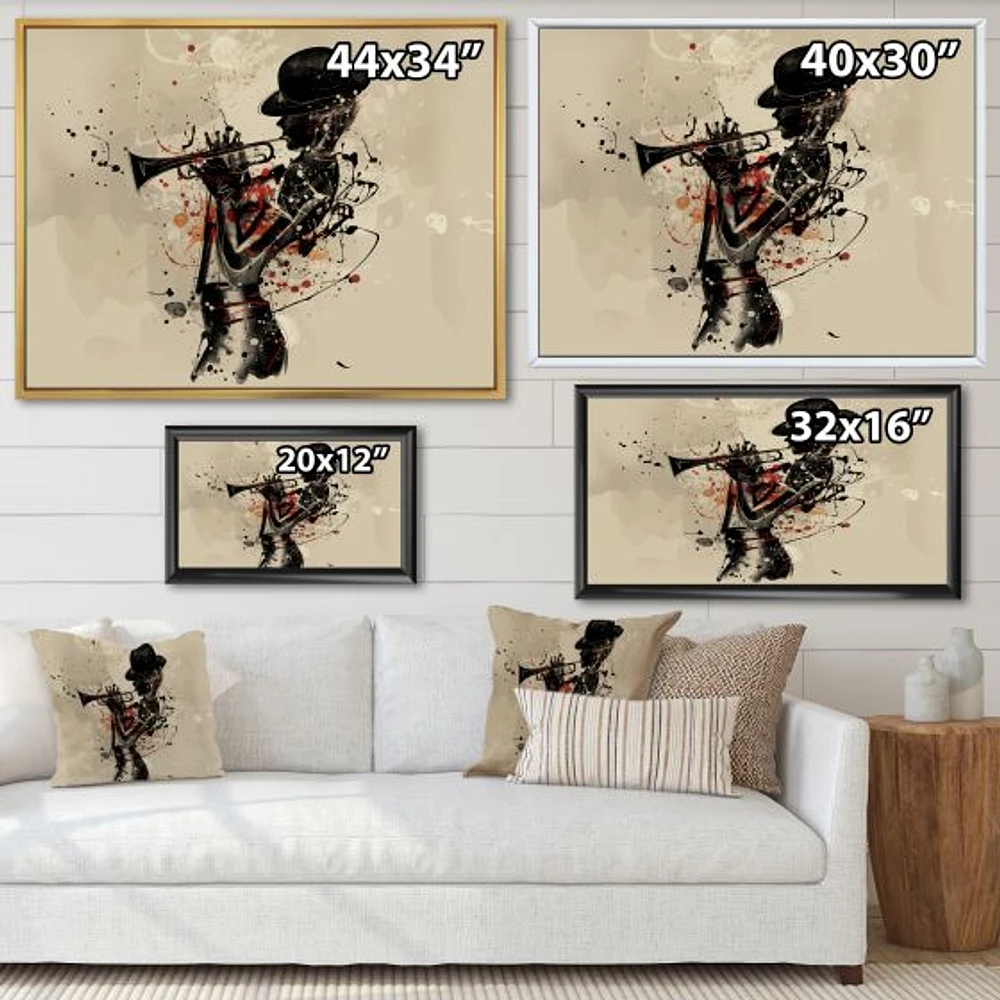 Woman Playing Jazz Trumpet  Wall Art