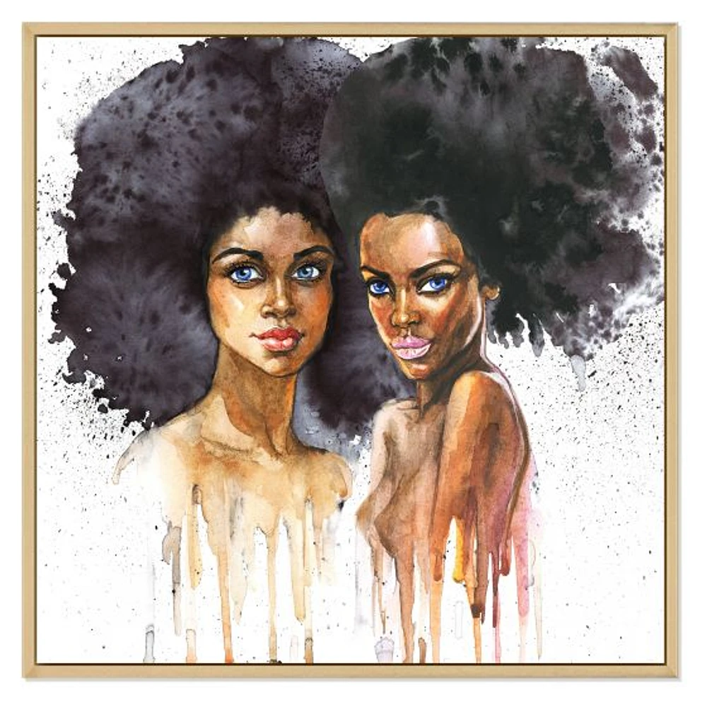 Portrait of Two Afro American Women  Wall Art