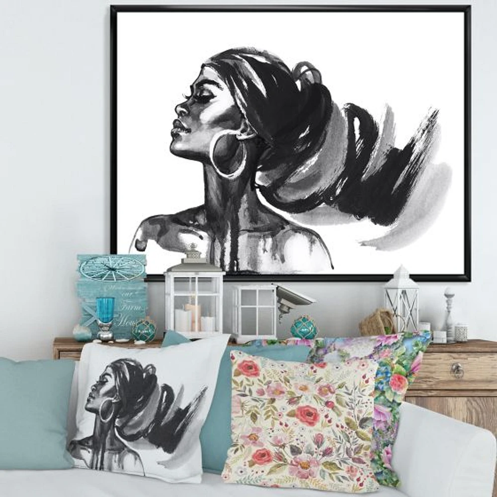 Monochrome Portrait of African American Woman IV  Wall Art