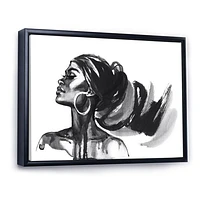 Toile « Monochrome Portrait of African American Woman IV