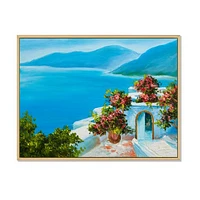 House Near The Sea Colorful Flowers I  Wall Art