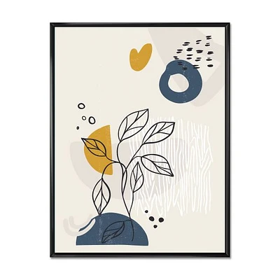 Vintage Boho Minimalistic Flowers II  Wall Art