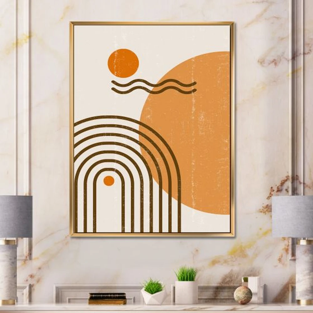 Abstract Rainbow Sun and Moon Earth Tones II  Wall Art