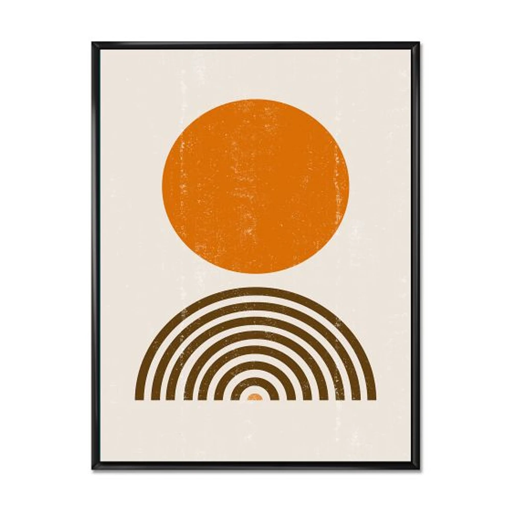 Minimal Orange Sun and Rainbow I Wall Art