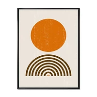 Minimal Orange Sun and Rainbow I Wall Art