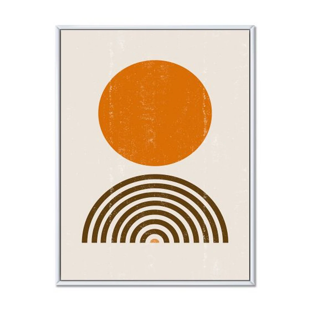 Minimal Orange Sun and Rainbow I Wall Art