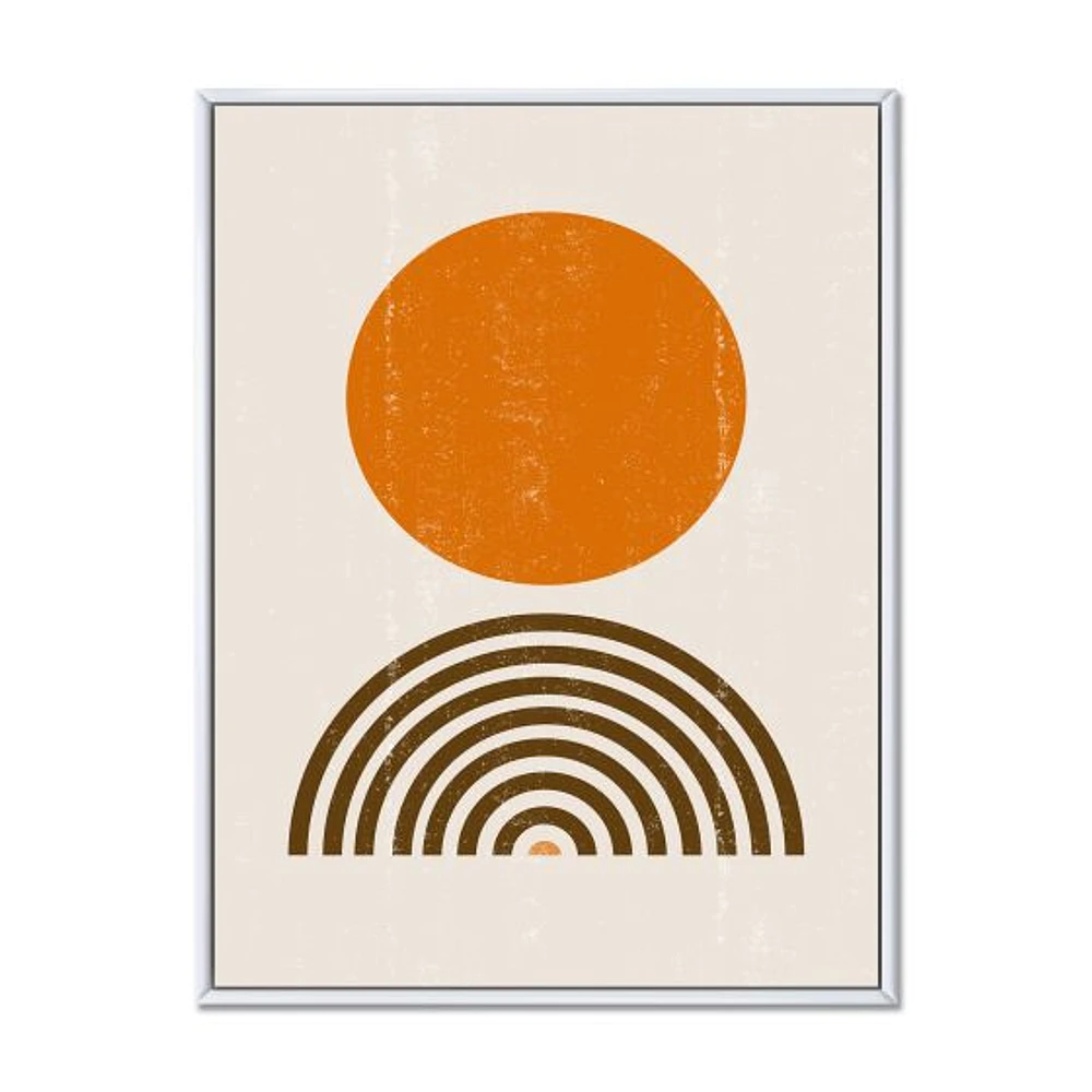 Toile « Minimal Orange Sun and Rainbow I »