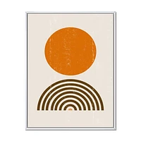 Minimal Orange Sun and Rainbow I Wall Art