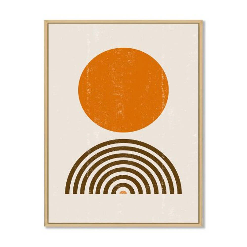 Minimal Orange Sun and Rainbow I Wall Art