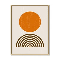 Minimal Orange Sun and Rainbow I Wall Art