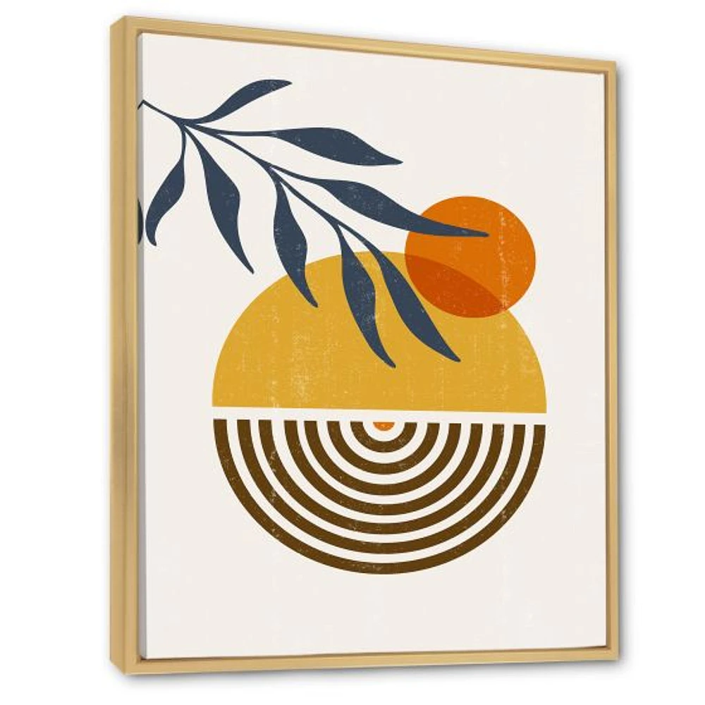 Botanical Minimalist Leaf with Abstract Shapes IV Wall Art