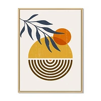 Botanical Minimalist Leaf with Abstract Shapes IV Wall Art