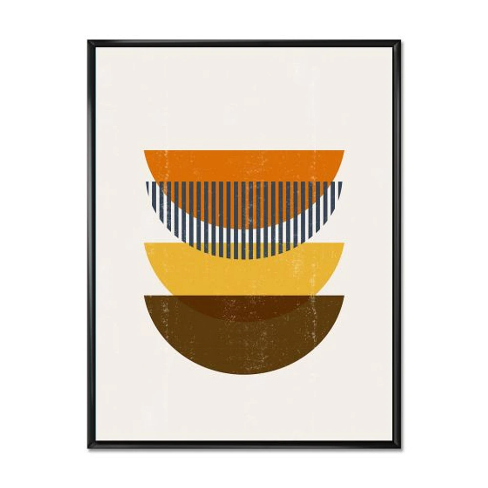 Abstract Geometric Moon Earth Tones  Wall Art