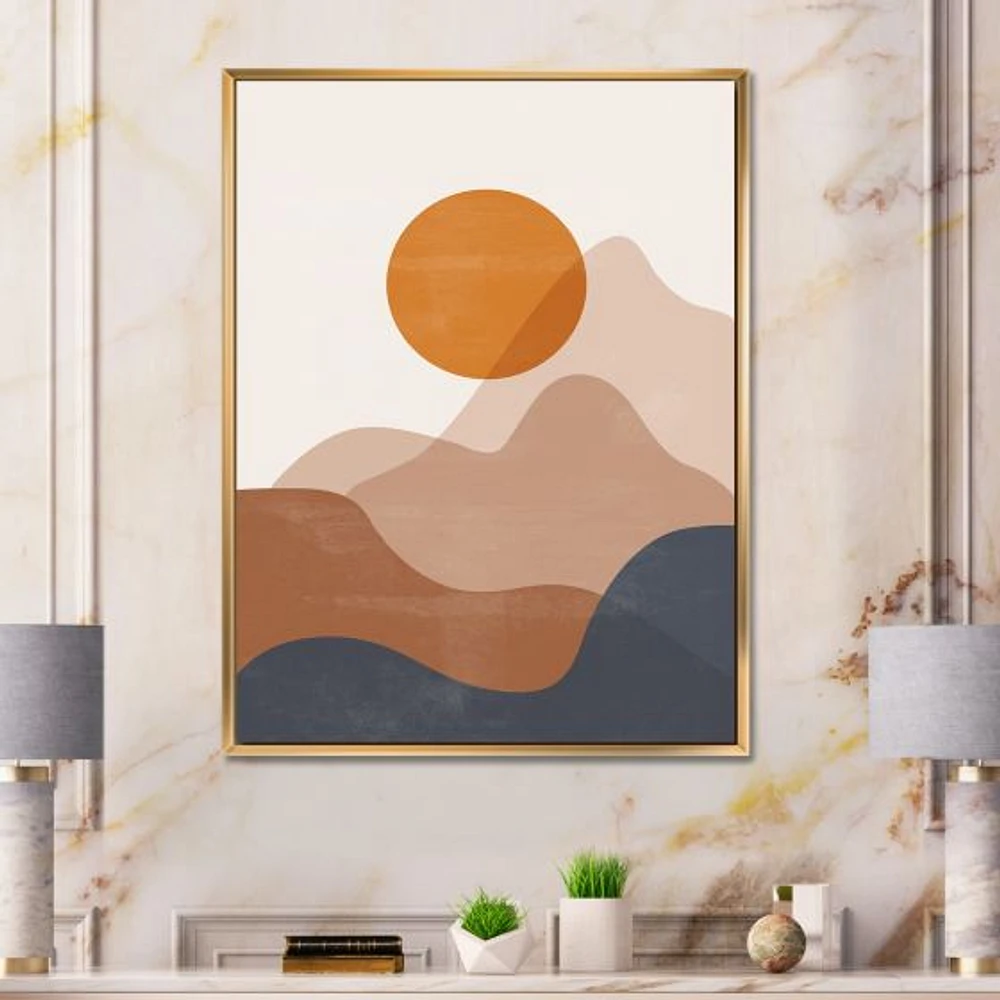 Toile « Red Moon Earth Toned Mountains II »