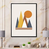 Mountain Abstract and Sun  Wall Art